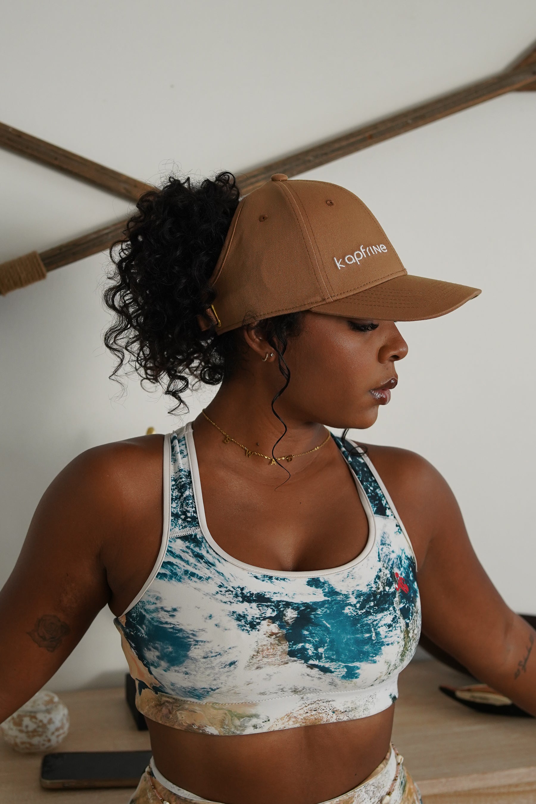 MARRON Curly cap coton