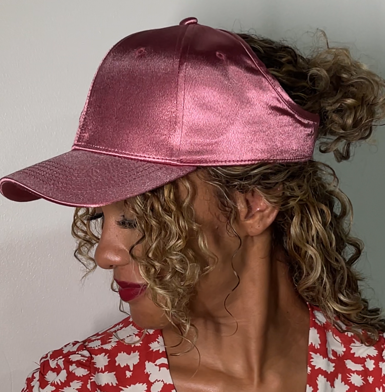 ROSE GOLD Curly cap satiné