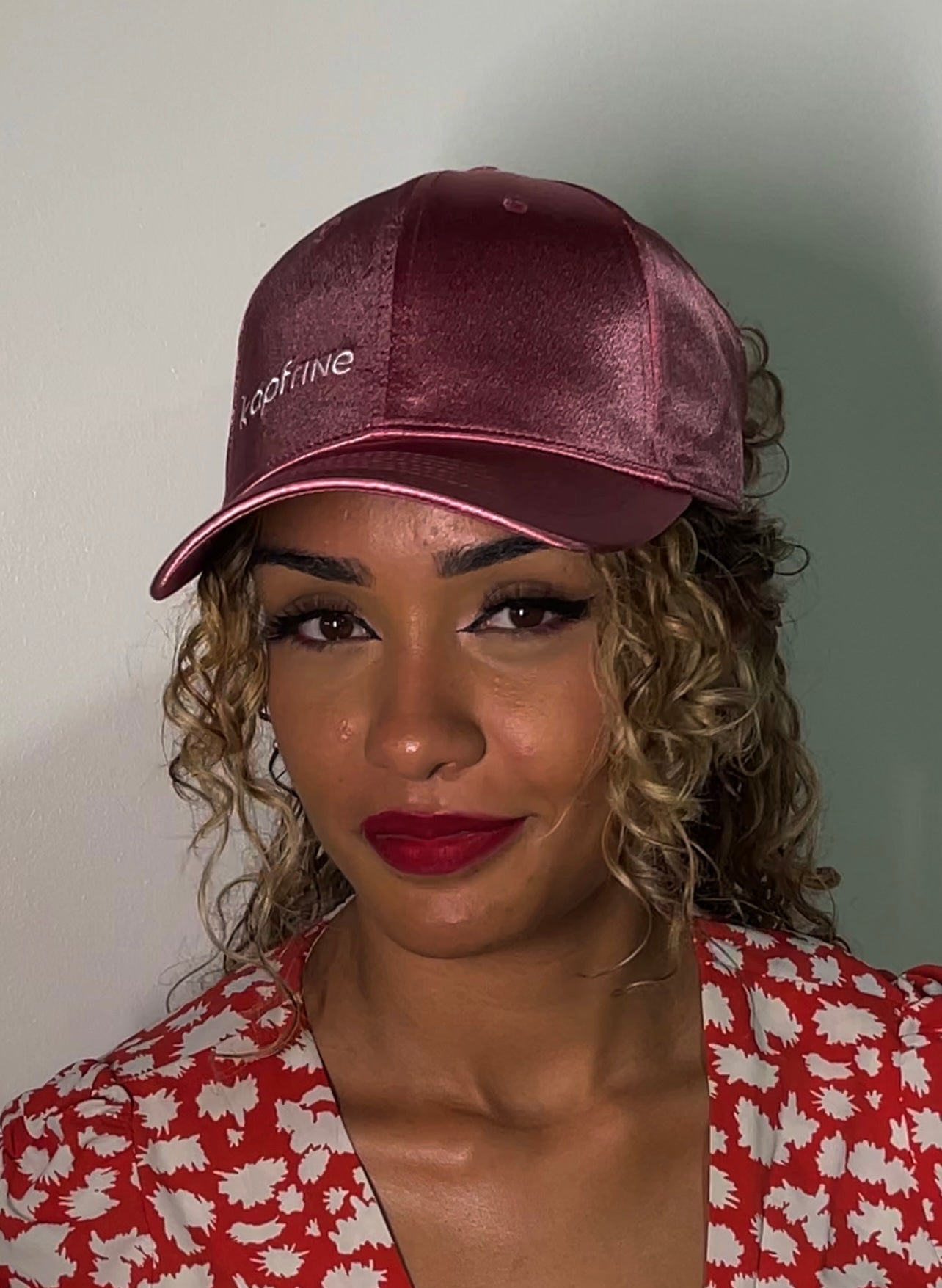 ROSE GOLD Curly cap satiné