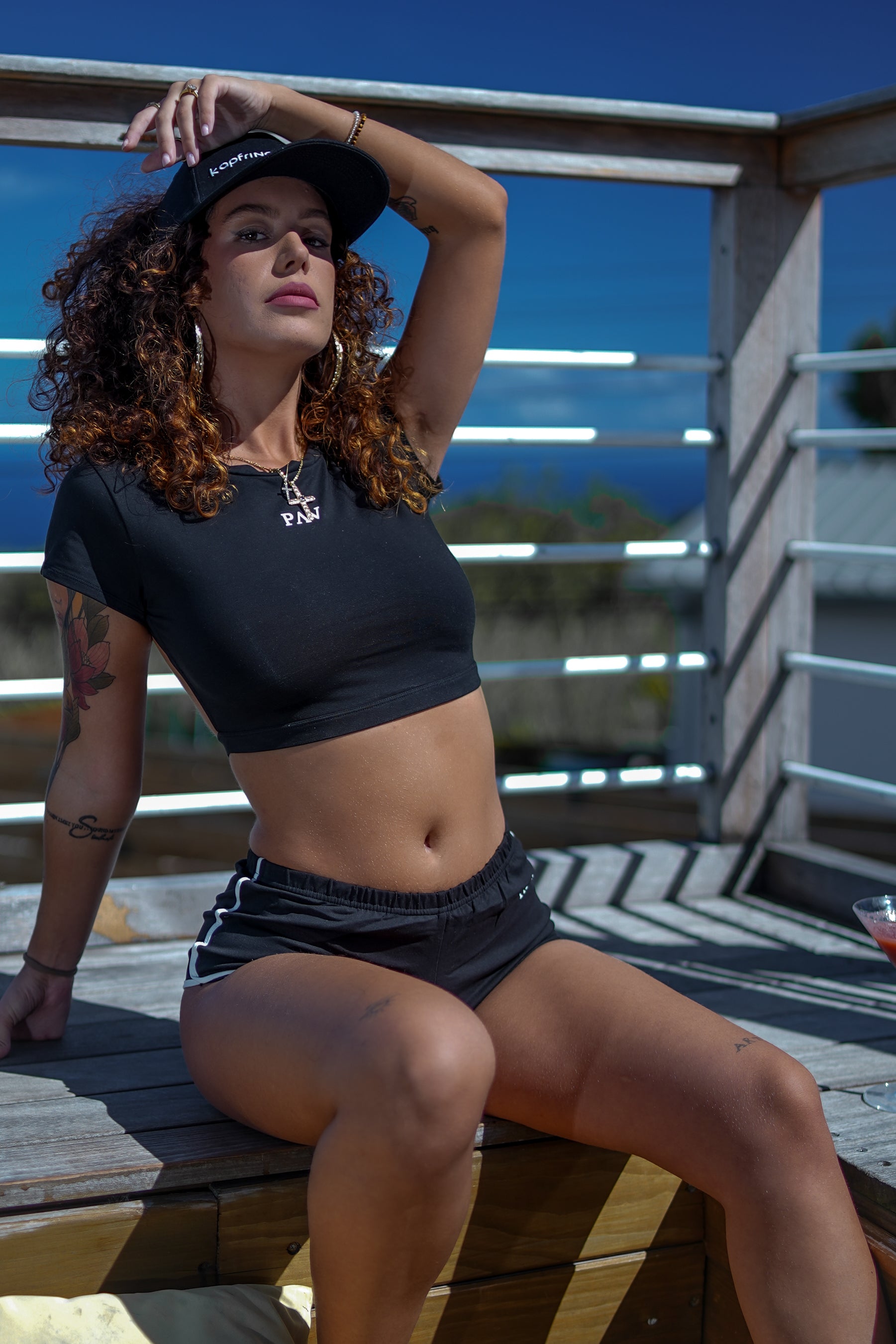 NOIR Curly cap coton
